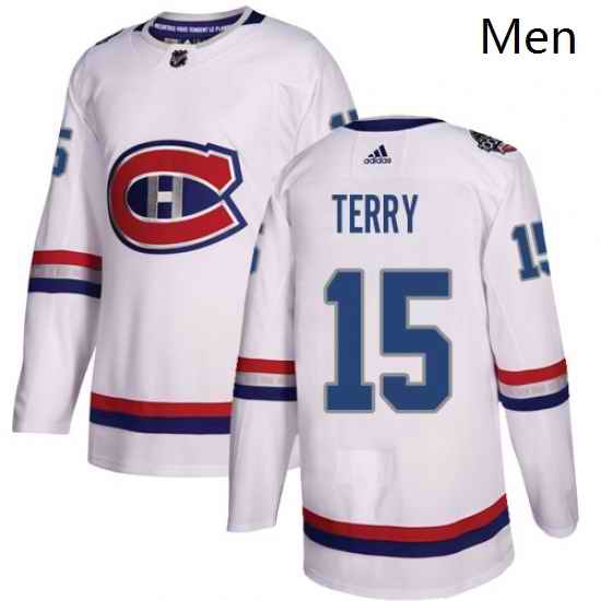 Mens Adidas Montreal Canadiens 15 Chris Terry Authentic White 2017 100 Classic NHL Jersey